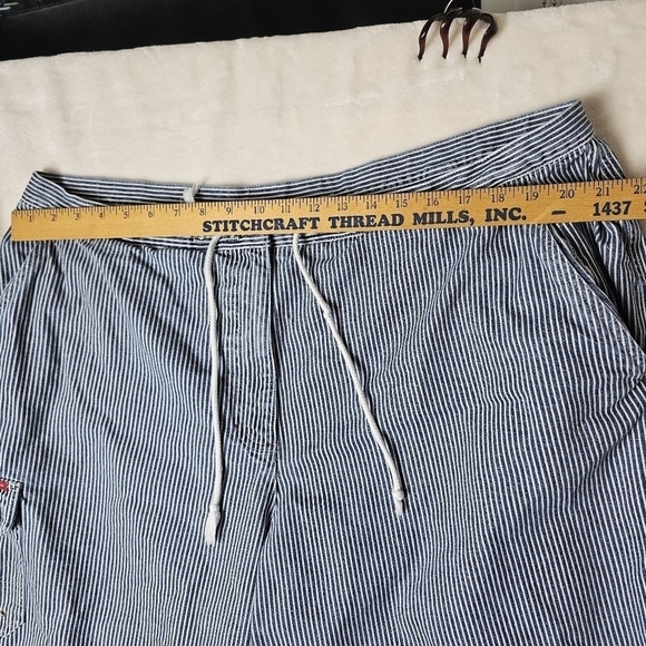 Lauren Jeans Co pants 22W Striped Capri Pants Pull On Navy and White - Picture 2 of 12